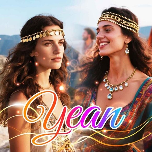 Sequins Head Chain Gold Festival Boho Headpiece for Women Girls One Size